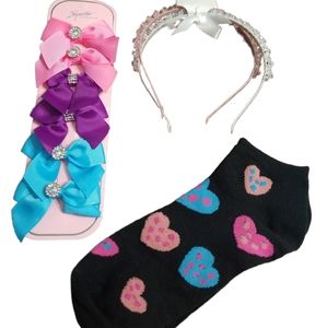 Hair Acessories & Socks 9 pc Set